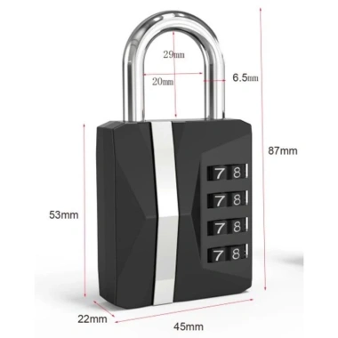 Ổ Khóa Số 4 Dãy Bảo Mật Cao Cấp - Vali, Balo, Locker, Ngăn Kéo - 105.000