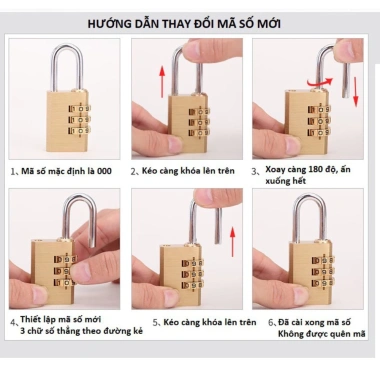 Ổ khóa số CJSJ đồng – Khóa mã số an toàn bảo mật cho vali, tủ đồ – Chỉ 44.000 VNĐ 2