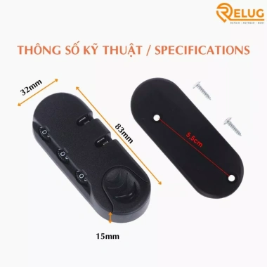 Ổ khóa số gắn nổi cho vali nhựa, vali vải - Dễ lắp tháo, giảm giá 22.000 VND 2