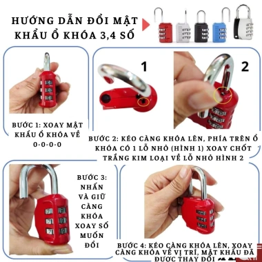 Ổ khóa số mini CarMax Khóa vali 4 chữ số xoay, không chìa, nhỏ gọn, giá 29.000₫ 3