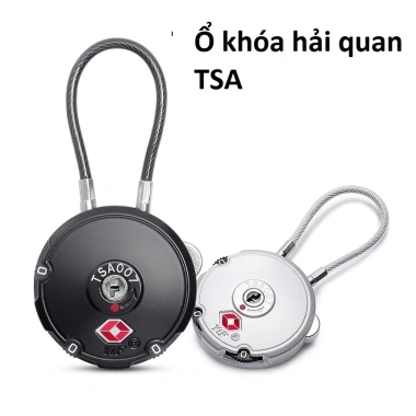 Ổ khóa số mini hình tròn TSA007 - Hộp kim kẽm, dây cước chắc, an toàn vali, 109.000đ