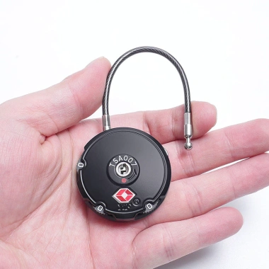 Ổ khóa số mini hình tròn TSA007 - Hộp kim kẽm, dây cước chắc, an toàn vali, 109.000đ