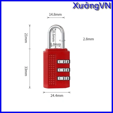 Ổ khoá số mini xoay 4 chữ số, không chìa khóa, vali, tủ đồ, túi xách Giá 18.800₫