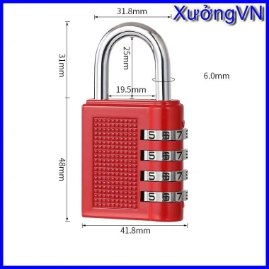 Ổ khoá số mini xoay 4 chữ số, không chìa khóa, vali, tủ đồ, túi xách Giá 18.800₫