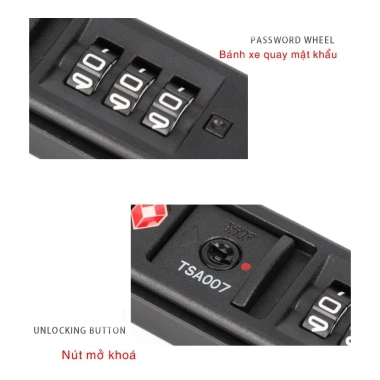 Ổ khoá số vali cao cấp KS006 tích hợp TSA, lắp chìm thân vali - Giá ưu đãi 225.000đ 7