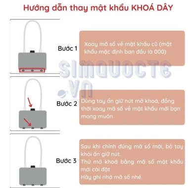 Ổ khóa số vali mini 3 số cao cấp - Bảo vệ hành lý, giảm còn 33.000₫ (giá gốc 39.600₫)