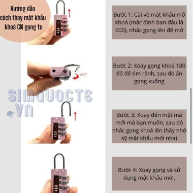 Ổ khóa số vali mini 3 số cao cấp - Bảo vệ hành lý, giảm còn 33.000₫ (giá gốc 39.600₫)