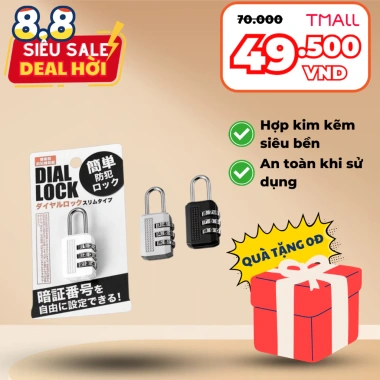 Ổ khoá số vali mini T Mall Nhật Bản 3 số cao cấp – Bảo vệ hành lý tiện lợi, chỉ 95.000₫