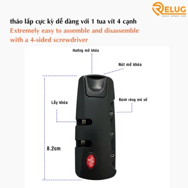 Ổ khóa số vali TSA bảo mật cao, dễ thay thế tại nhà - Giảm giá còn 30.000₫