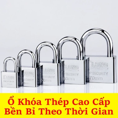 Ổ khóa thép không gỉ BDECOR inox - chống trộm, cạy, cắt, cưa cho cửa & vali, 33k 8