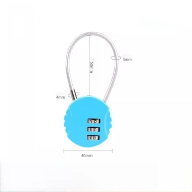 Ổ khóa tròn 3 số - Khóa dây cáp du lịch chống trộm, dễ dùng, giá chỉ 32.000đ