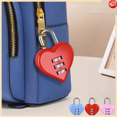 Ổ khóa TSA hình trái tim màu đỏ, bảo mật cho ba lô và vali du lịch, 33.025₫