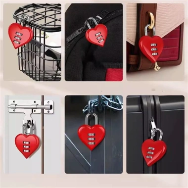 Ổ khóa TSA hình trái tim màu đỏ, bảo mật cho ba lô và vali du lịch, 33.025₫ 4