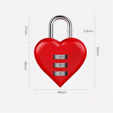 Ổ khóa TSA hình trái tim màu đỏ, bảo mật cho ba lô và vali du lịch, 33.025₫ 9