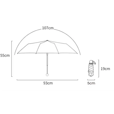 Ô Mini Gấp Gọn Cao Cấp - Che Nắng, Che Mưa, Lớp Phủ Chống UV, Giá chỉ 107.866₫ 9