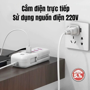 Ổ Sạc Nhanh 5 Cổng USB Type‑C 20W Power Delivery – An Toàn, Tiện Dụng, Giá Ưu Đãi 43.000₫