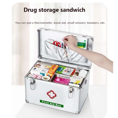 OIMI Hộp Thuốc Hợp Kim Nhôm Đa Lớp Dung Lượng Cao - Bộ Sơ Cứu Gia Đình, 378.000₫ 8