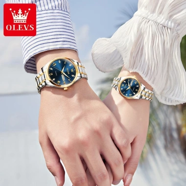 OLEVS Đồng hồ cặp đôi chính hãng - Thép không gỉ, lịch, phát sáng, 380.000₫ 4