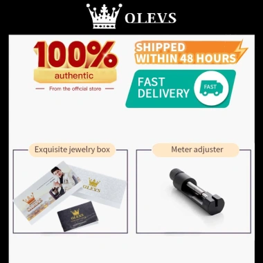 OLEVS Đồng hồ cặp đôi chính hãng - Thép không gỉ, lịch, phát sáng, 380.000₫ 5