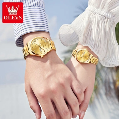 OLEVS Đồng hồ cặp đôi chính hãng - Thép không gỉ, lịch, phát sáng, 380.000₫ 7