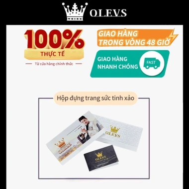 OLEVS Đồng hồ nữ chính hãng dây da thật, lịch phát sáng, chống thấm nước - giá 513.000 VND 7