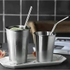Ống Hút Inox 304 5-15ml - Bàn Chải Vệ Sinh, Tái Dùng, Bạc Uốn Cong & Thẳng, Dùng Gia Đình/Du Lịch 4