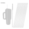 Ống Hút Nhựa Trong Suốt 31cm Có Bàn Chải Vệ Sinh - Tái Sử Dụng, Phụ Kiện Tumblers Du Lịch GUOUqna