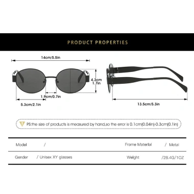 Ống kính UV400 unisex, kính râm bầu dục cổ điển sang trọng - Giá 99.581₫ 4