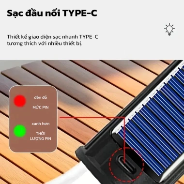 OOKAS Đèn LED Năng Lượng Mặt Trời cho Cắm Trại: Thời Gian Chiếu Sáng Lâu, Nhẹ Dễ Mang Theo, Giá 49.000₫ 5