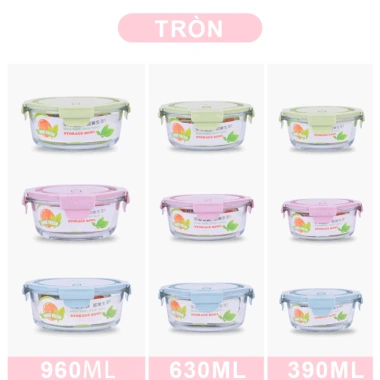 OOKAS Hộp Cơm Thủy Tinh Chịu Nhiệt Độ Kín Khít Dung Tích Lớn - Chỉ 49.000 VND