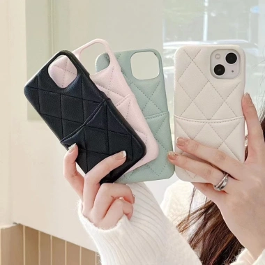 Ốp da thời trang thẻ chèn iPhone 16/15/14/13 Pro Max – Siêu mỏng, bền – 116.685₫
