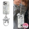 Ốp điện thoại chó con màu bạc, dây đeo, tương thích iPhone 16‑11, X, Xr, Xs Max, 8‑6 Plus - Vỏ mềm chống sốc cho bé gái 2