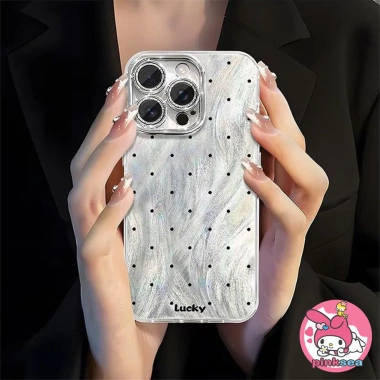 Ốp điện thoại chó con màu bạc, dây đeo, tương thích iPhone 16‑11, X, Xr, Xs Max, 8‑6 Plus - Vỏ mềm chống sốc cho bé gái