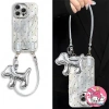 Ốp điện thoại chó con màu bạc, dây đeo, tương thích iPhone 16‑11, X, Xr, Xs Max, 8‑6 Plus - Vỏ mềm chống sốc cho bé gái 7