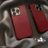 Ốp điện thoại iPhone đỏ sang trọng, da cảm giác và khung kim loại, tương thích iPhone 12-17 Pro Max, giảm còn 13.000₫ 4