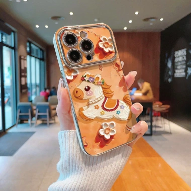 Ốp điện thoại iPhone hình ngựa sơn dầu ZY6DSC136-139, tương thích iPhone 11‑15 Pro, 16‑17 Pro Max, giảm giá 68.999₫