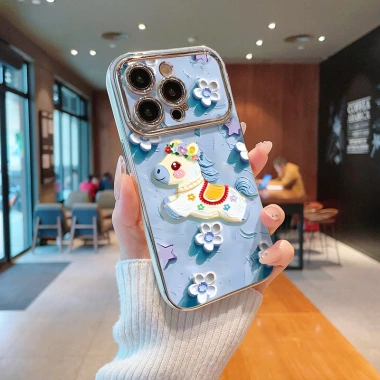 Ốp điện thoại iPhone hình ngựa sơn dầu ZY6DSC136-139, tương thích iPhone 11‑15 Pro, 16‑17 Pro Max, giảm giá 68.999₫