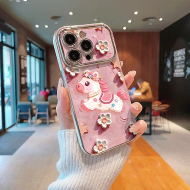 Ốp điện thoại iPhone hình ngựa sơn dầu ZY6DSC136-139, tương thích iPhone 11‑15 Pro, 16‑17 Pro Max, giảm giá 68.999₫