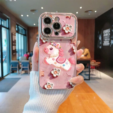 Ốp điện thoại iPhone hình ngựa sơn dầu ZY6DSC136-139, tương thích iPhone 11‑15 Pro, 16‑17 Pro Max, giảm giá 68.999₫