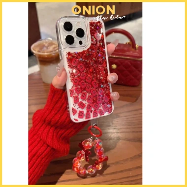 Ốp điện thoại Nhũ chảy đỏ chống sốc cho iPhone 17 Pro Max, 16, 15, 14, 13, 12, 11 - Giá chỉ 69.300₫