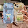 Ốp điện thoại Pertain họa tiết chanh dâu tây có giá đỡ cho iPhone 11/12/13/14/15 series giá chỉ 57.937 VND