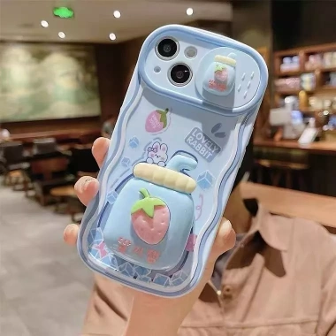 Ốp điện thoại Pertain họa tiết chanh dâu tây có giá đỡ cho iPhone 11/12/13/14/15 series giá chỉ 57.937 VND