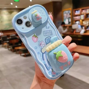 Ốp điện thoại Pertain họa tiết chanh dâu tây có giá đỡ cho iPhone 11/12/13/14/15 series giá chỉ 57.937 VND
