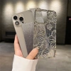 Ốp điện thoại TPU mềm họa tiết hoa gradient lấp lánh cho iPhone 11‑15 Pro Max 3