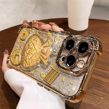 Ốp Điện Thoại Túi May Mắn Vàng 3D Năm Mới 2.026 - Bling Long Lanh iPhone 11/12/13/XS/SE