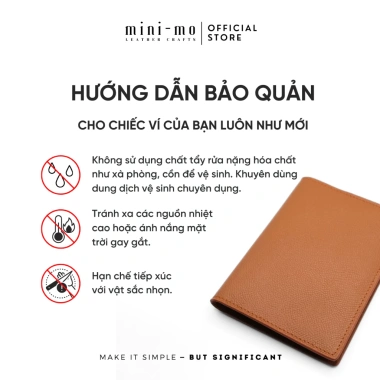 Ốp Hộ Chiếu MINI-MO Da Bò EPSOM - Khắc Tên Miễn Phí, Chống Thấm Chống Xước, 330.000 VND