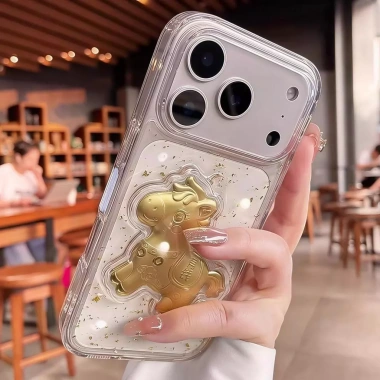 Ốp iPhone 11-17 Pro Max Lá Vàng Lấp Lánh Silicon Cạnh Mềm Trong Suốt Bảo Vệ Camera Giá 129.600₫