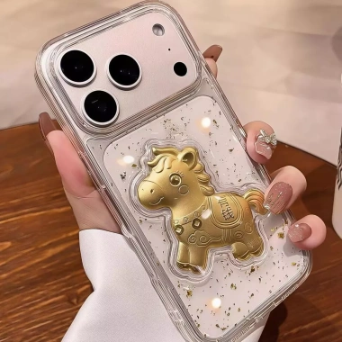 Ốp iPhone 11-17 Pro Max Lá Vàng Lấp Lánh Silicon Cạnh Mềm Trong Suốt Bảo Vệ Camera Giá 129.600₫