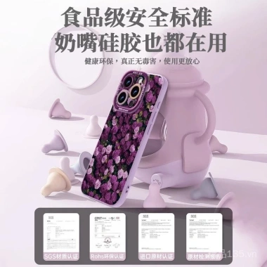 Ốp iPhone 15 Pro Max 16Pro silicone hoa hồng – chống rơi, chỉ 86.058₫