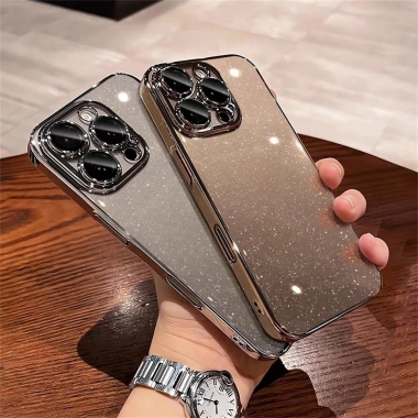 Ốp iPhone 16 Pro Max trong suốt lấp lánh, cứng PC mạ ống kính – Sang trọng, bảo vệ tối đa 2
